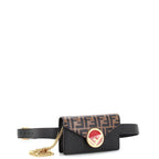 F is Fendi Convertible Belt Bag Leather with Zucca Embossed Detail