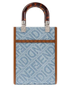 Fendi Mini Sunshine Denim Shopper Bag Blue