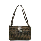 FENDI Zucca Shoulder Bag 26726 Brown Canvas Leather