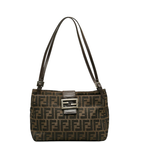 FENDI Zucca Shoulder Bag 26726 Brown Canvas Leather