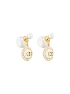 Tribales Resin Pearls Earrings Gold Dior