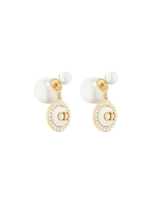 Tribales Resin Pearls Earrings Gold Dior