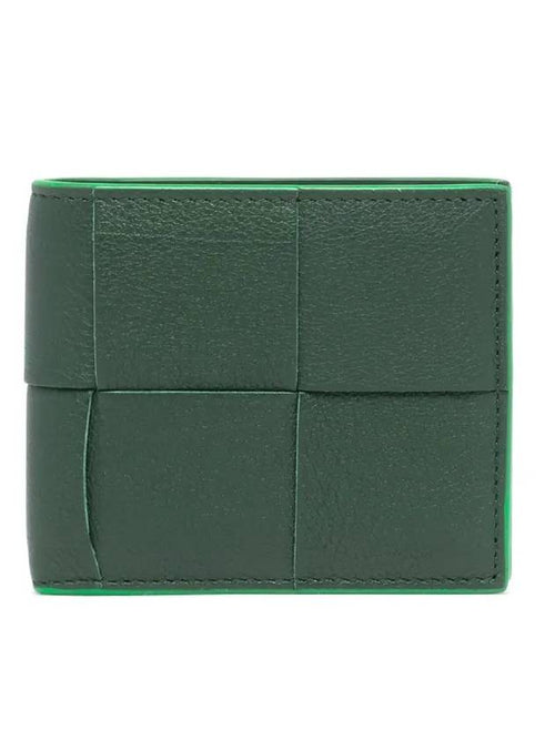 Bottega Veneta Maxi Intrecciato Leather Half Wallet Raintree