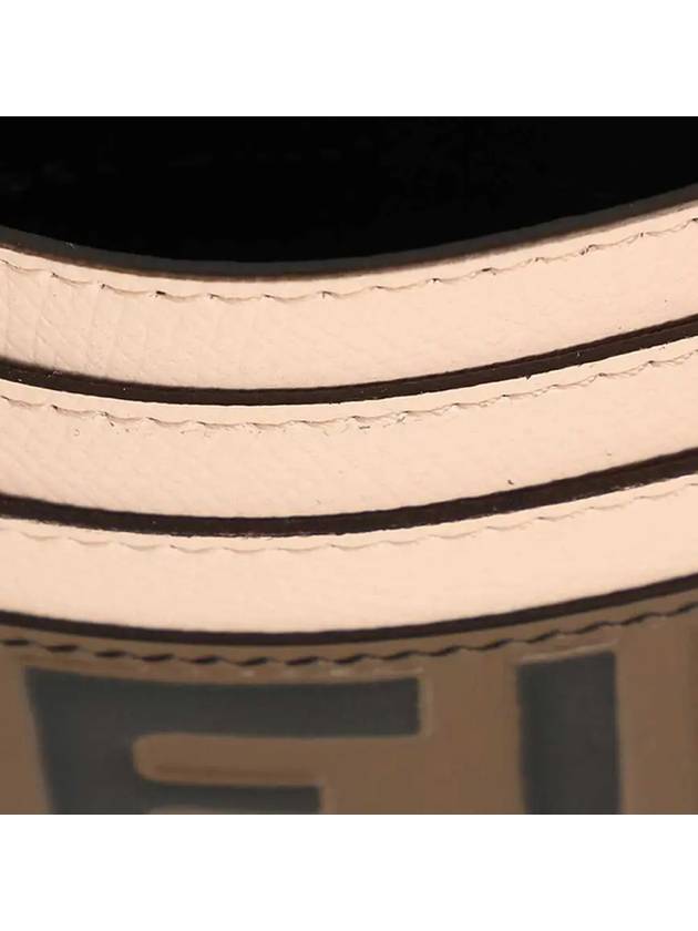 Fendi Logo Pattern Card Wallet Brown Pink