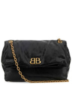 Balenciaga Monaco Chain Strap Shoulder Bag Black