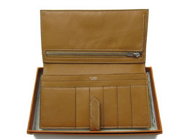 Hermes Wallet H1114 Ostrich Skin Coffee