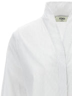 Fendi Striped Cotton Shirt White