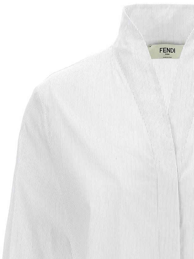 Fendi Striped Cotton Shirt White
