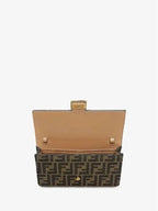 Fendi Baguette FF Fabric Shoulder Long Wallet Brown