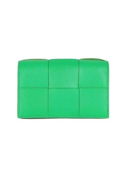 Bottega Veneta Intrecciato Flap Card Wallet Parakeet