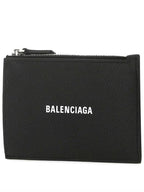 Balenciaga Logo Print Cash Card Wallet Black