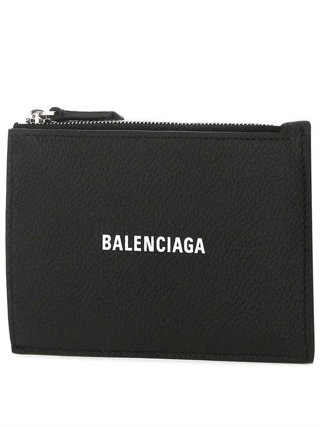 Balenciaga Logo Print Cash Card Wallet Black