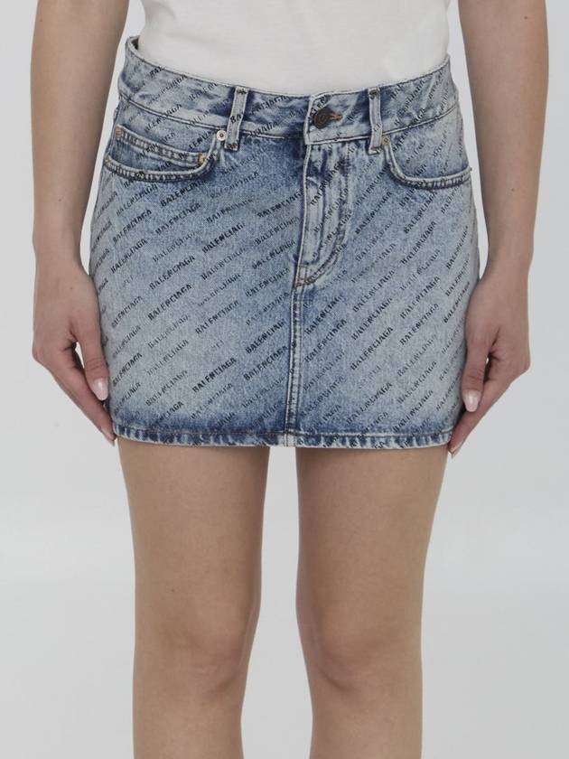 Balenciaga short skirt 744972 TQW66 4141 ICED BLUE