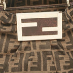 Fendi Zucca Canvas And Patent Leather Small Mia Shoulder Bag