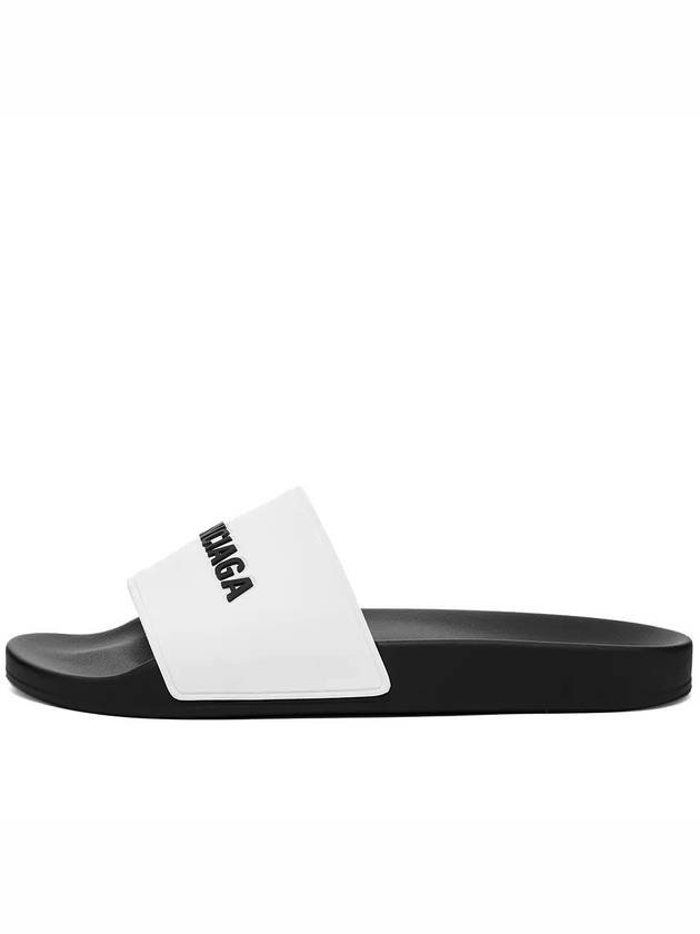 Balenciaga Logo Pool Slippers White