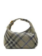 Burberry Peg Duffel Check Medium Tote Bag Lichen