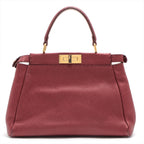 FENDI Peekaboo Selleria Bag in Leather Red 8BN226