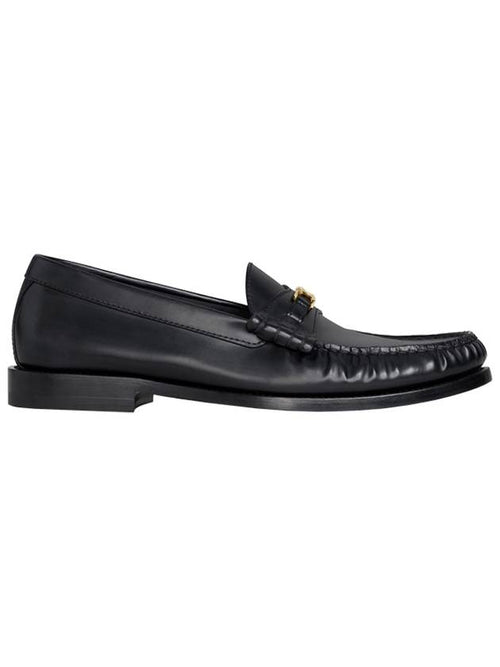 CELINE Luco Triomphe Polished Bull Loafers Black