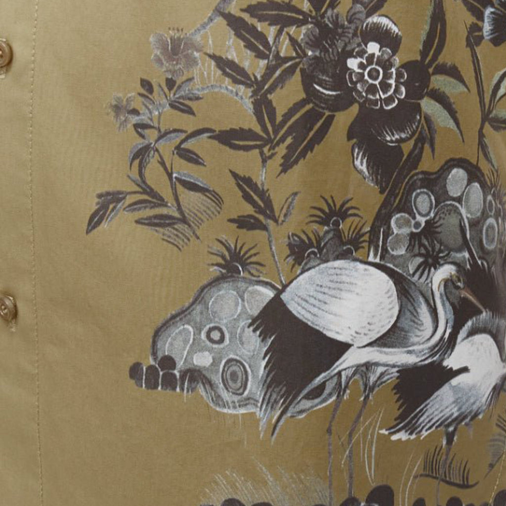 Christian Dior Jardin dhiver khaki bird flower dress shirt