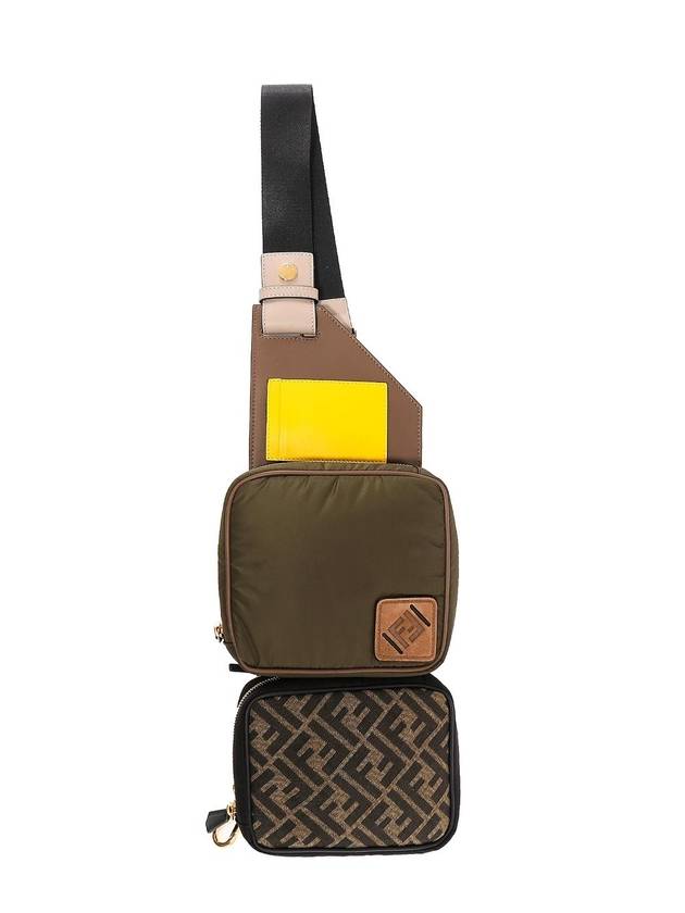 Fendi FF Logo Multi Pouch Belt Bag Green Black