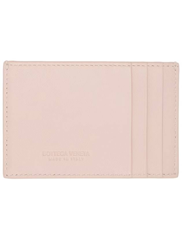 Bottega Veneta Intrecciato Lambskin Calfskin Card Wallet Pink