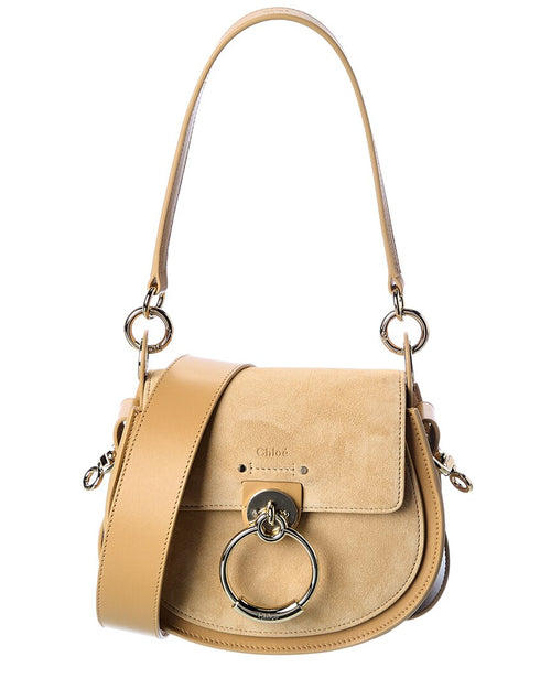 Chloe Tess Small Suede & Leather Shoulder Bag