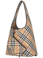 Burberry Check Large Shoulder Bag Sand