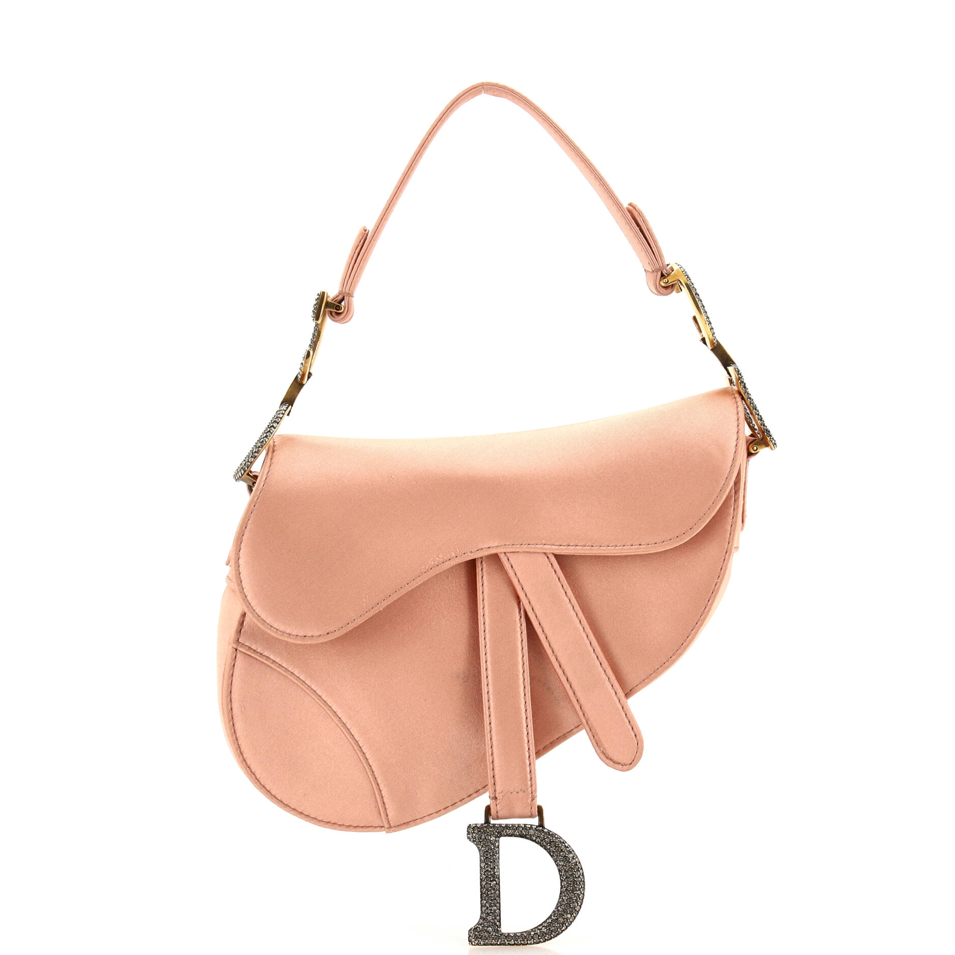 Dior Saddle Handbag Satin with Crystals Mini
