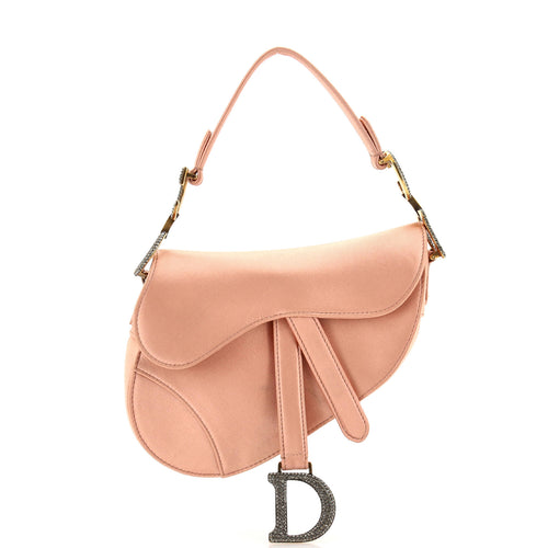 Dior Saddle Handbag Satin with Crystals Mini