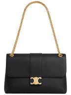 CELINE Large Victoire Sapple Calfskin Shoulder Bag Black