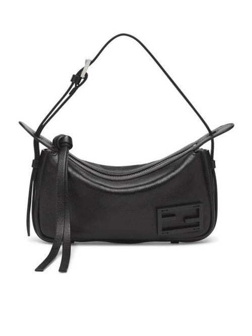 Fendi Simply Mini Leather Shoulder Bag Black