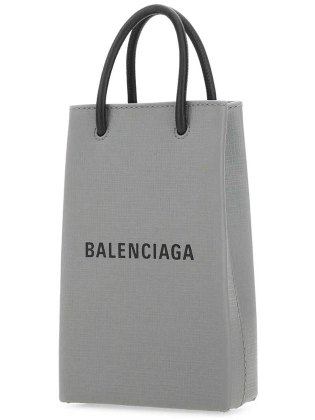 Balenciaga Logo Print Phone Holder Small Cross Bag Grey