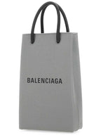 Balenciaga Logo Print Phone Holder Small Cross Bag Grey