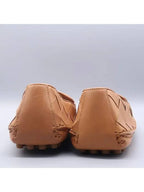 Bottega Veneta 578309 Camel Intrecciato Leather Square Toe Driving Men s Loafers Size 44