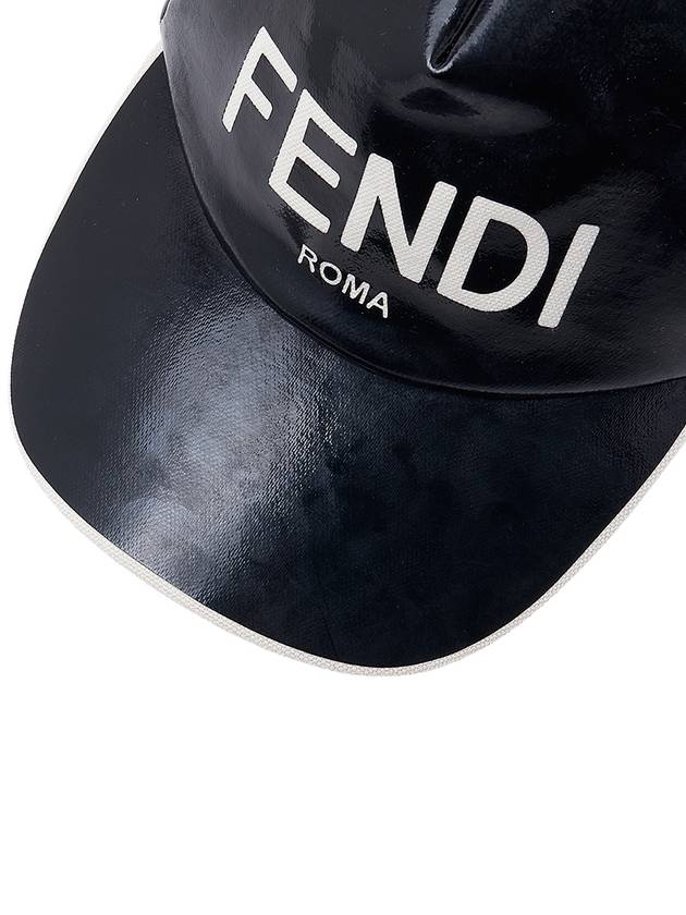Fendi Logo Printed Baseball Ball Cap Black