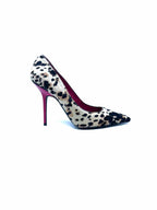 BURBERRY Size 8 Black, Cream PONY HAIR Solid Pumps