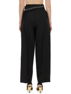 Fendi Mohair Wool Carrot Fit Straight Pants Black