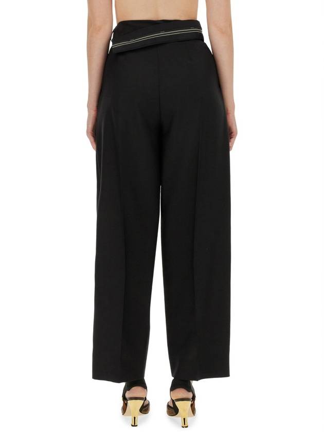 Fendi Mohair Wool Carrot Fit Straight Pants Black