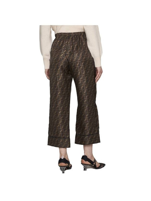 Fendi Twill Wide Pants Brown