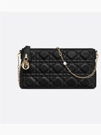 Miss Cannage Lambskin Small Shoulder Bag Black Dior