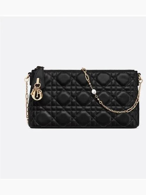 Miss Cannage Lambskin Small Shoulder Bag Black Dior