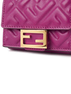 Fendi FF Baguette Flap Card Half Wallet Pink