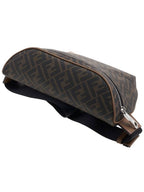 Fendi FF Monogram Logo Leather Belt Bag Brown