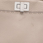 Fendi Beige Selleria Leather Mini Peekaboo Top Handle Bag..