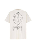 Balenciaga Metal BB Stencil Cotton Short Sleeve T-Shirt White