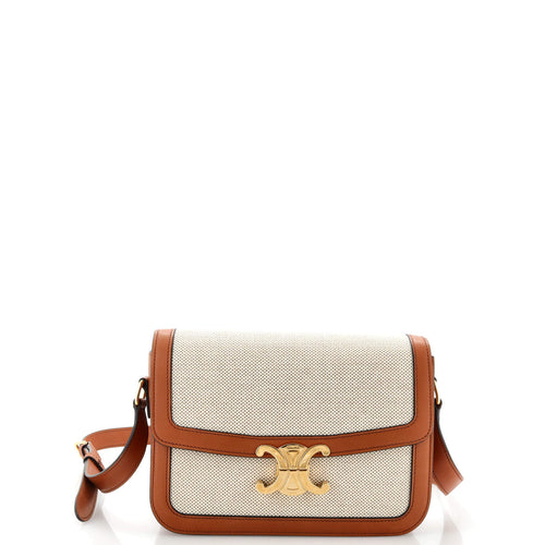 Celine Triomphe Shoulder Bag Canvas with Leather Medium