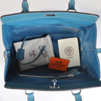 Hermes Toolbox H8688 Ladies 2way Blue Handbag