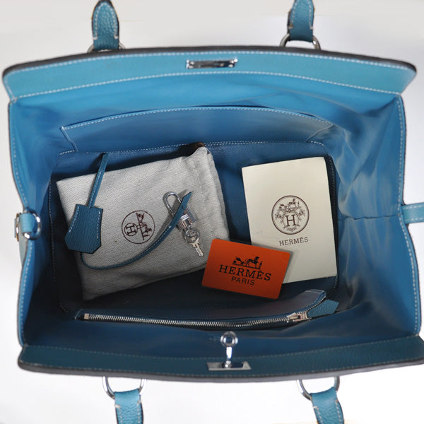 Hermes Toolbox H8688 Ladies 2way Blue Handbag