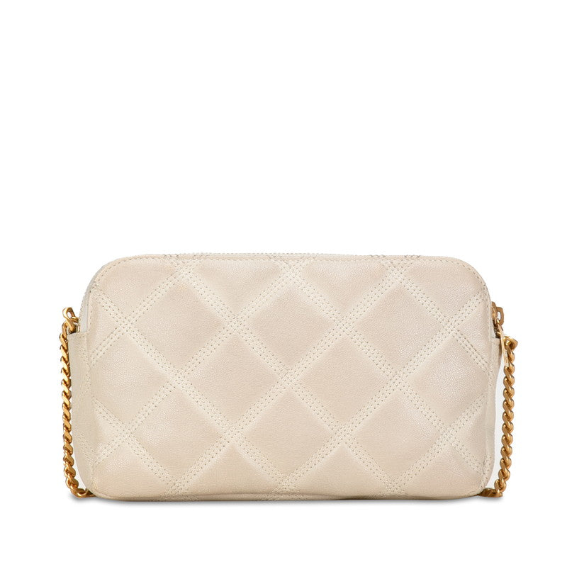Saint Laurent Becky YSL Double  Twisted Chain Shoulder Bag GUE608941 Beige Leather  Saint Laurent