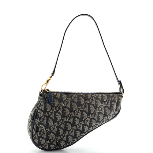 Dior Vintage Saddle Bag Diorissimo Canvas Mini